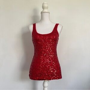 Vintage red sequin tank top.
